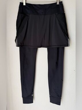 Athleta Reflective Powder Peak 2in1 Athletic Pants Skirted Leggings Womens Sz S